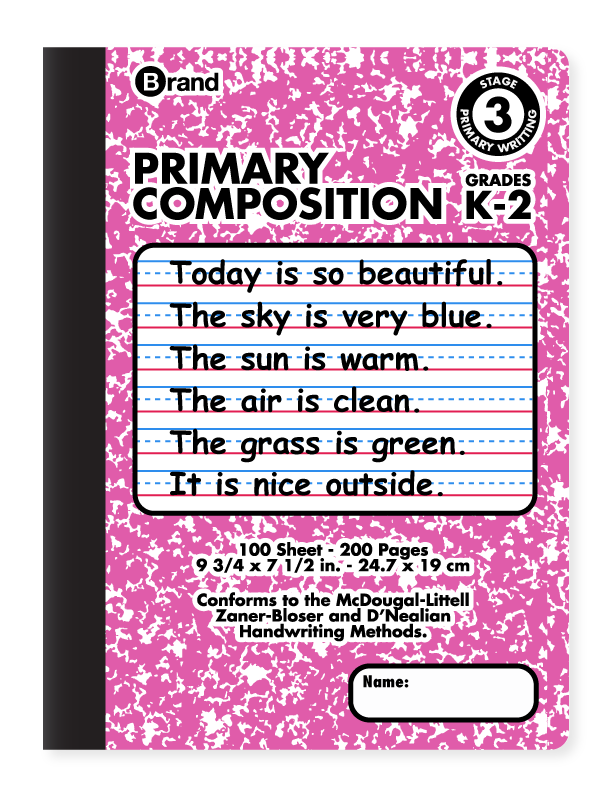 100 Ct. 9-3/4 x 7-1/2, Primary Marble Composition Book Primary Ruled