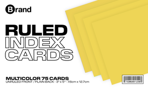 100 Ct. 3" X 5", Canary Index Card Unruled