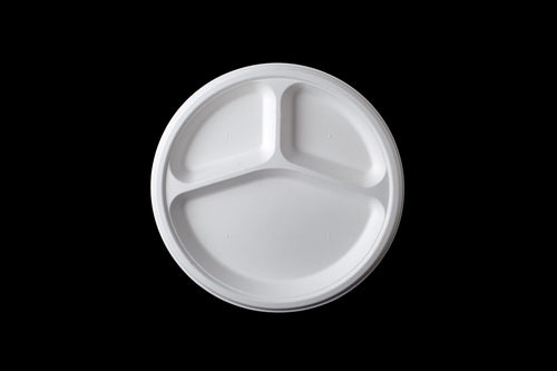 10 Inch 3 Compartment Round Plate, 20g, φ260X20
