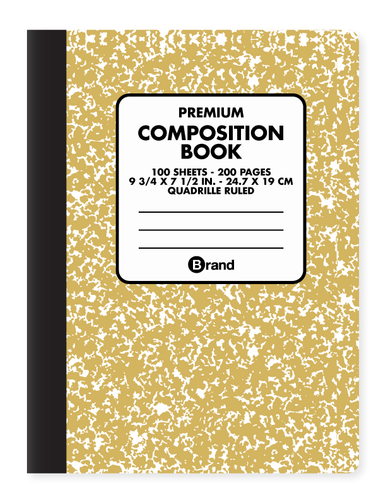 100 Ct. 9-3/4 x 7-1/2, Marble Composition Book Quad-Ruled