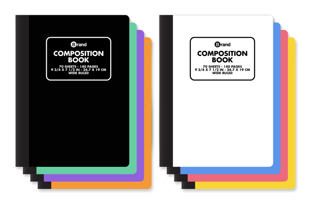 70 Ct. 9-3/4 x 7-1/2, Poly Cover Composition Book Wide Ruled