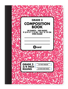 50 Ct. 9-3/4 x 7-1/2, Grade 3 Composition Book Wide Ruled