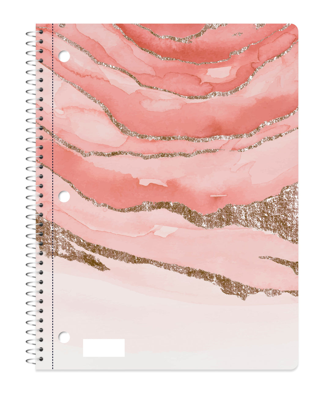70 Sheets 10-1/2 x 8 Inch, Glitter Cover 1-Subject Spiral Notebook