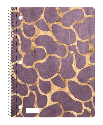 70 Sheets 10-1/2 x 8 Inch,Gold or Metallic Cover 1-Subject Spiral Notebook