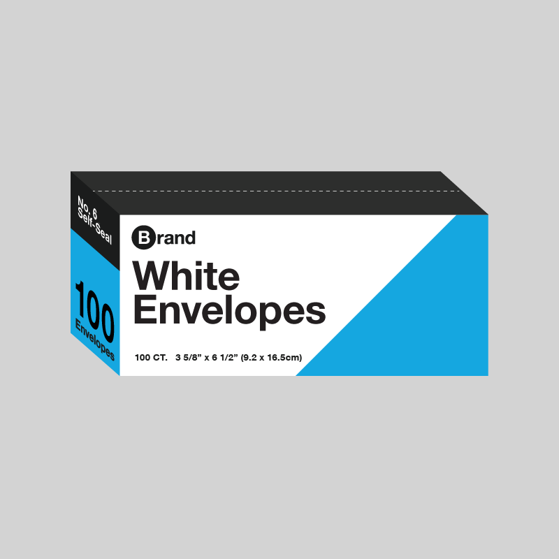 #6 3/4 Self-Seal White Envelope (100/Pack)