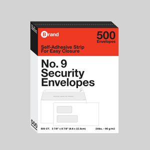 #9 Self-Seal Security Double Window Envelopes (500/Box)