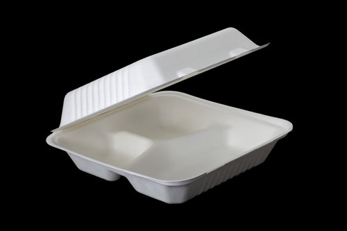 9 x 9 Inch 3 Compartment Clamshell, 42g, φ238X233X54.5/76