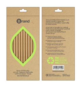 10 Ct. #2 Recycled paper Pencils with eraser tip