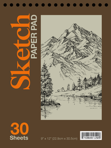 30 Ct. 9" x 12", Top Bound Spiral Premium Sketch Pad