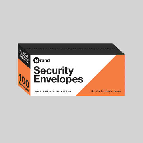 #6 3/4 Security Envelope with Gummed Closure (100/Pack)