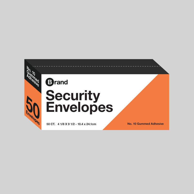 #10 Security Envelope with Gummed Closure (50/Pack)