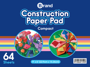 64 Ct. 9" X 6", Construction Paper Pad