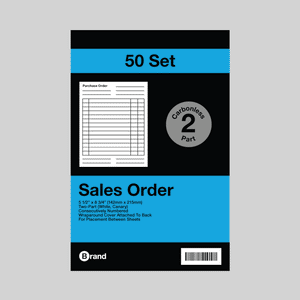 50 Sets 5 9/16" x 8 7/16" 2-Part Carbonless Sales Order Book