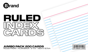 200 Ct. 3" X 5" Ruled White Index Card