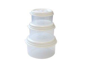 3 pcs Round fresh vent food container (1125+650+375 ml)
