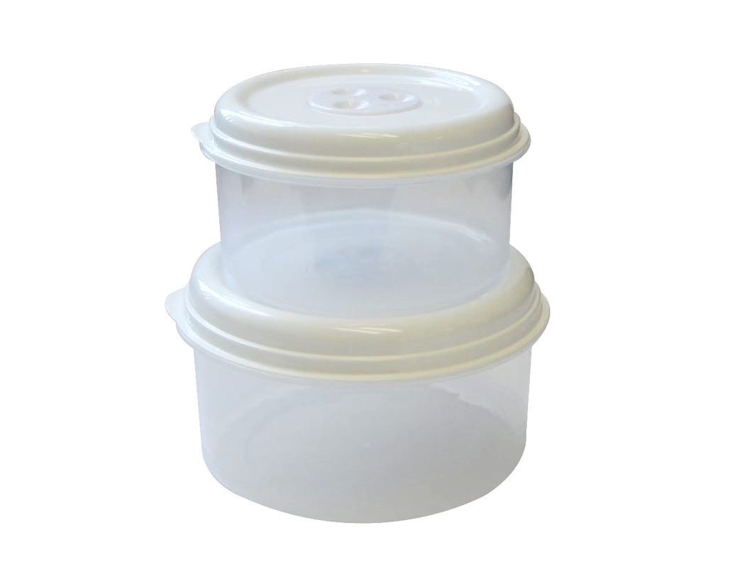 2 pcs Round fresh vent food container (1900+1125 ml)