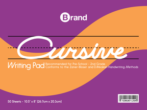 50 ct. 10.5" x 8" Cursive Writing Pad