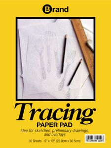 30 Ct. 9” x 12”, Tracing Paper Pad