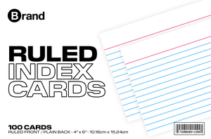 100 Ct. 4" X 6", White Index Card Ruled
