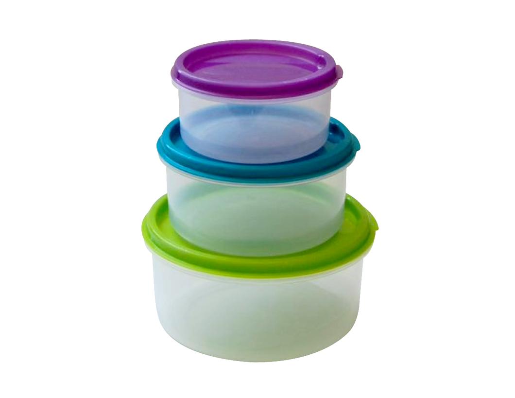 3 pcs Round Store fresh food container (650+375+225 ml)