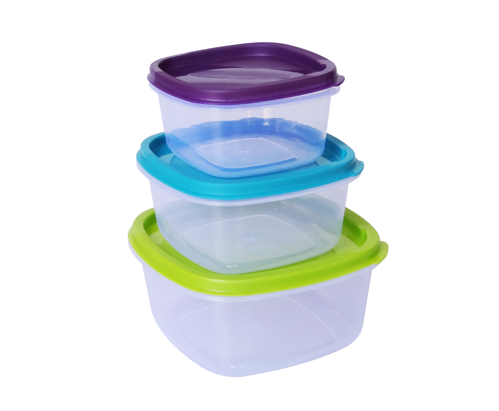 3 pcs Square Store fresh food container (650+375+225 ml)