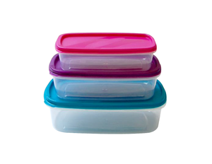 3 pcs Rectangle Store fresh food container (725+475+275 ml)