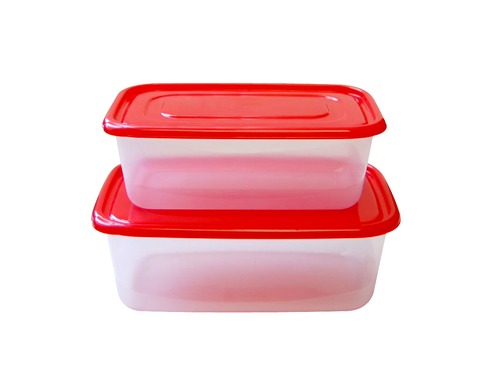 2 pcs Rectangular use n re-use fresh vent food container (2250+1450 ml)
