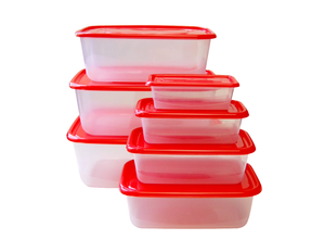 7 pcs Rectangular use n re-use food container (4550 + 3250 + 2250 + 1450 + 870 + 460 + 220 ml)