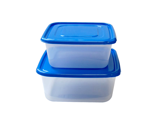 2 pcs Square use n re-use food container (2250+1465 ml)
