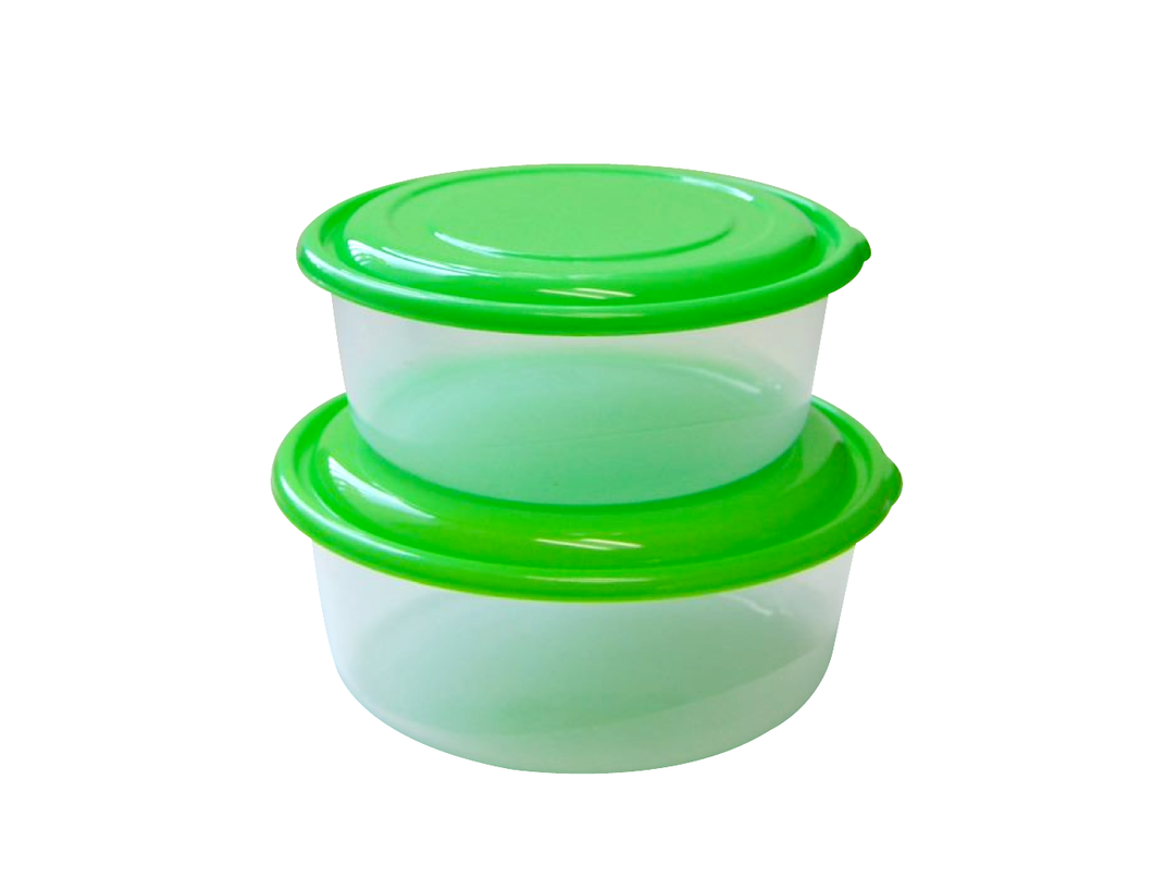 2 pcs Round use n re-use food container (2250+1480 ml)