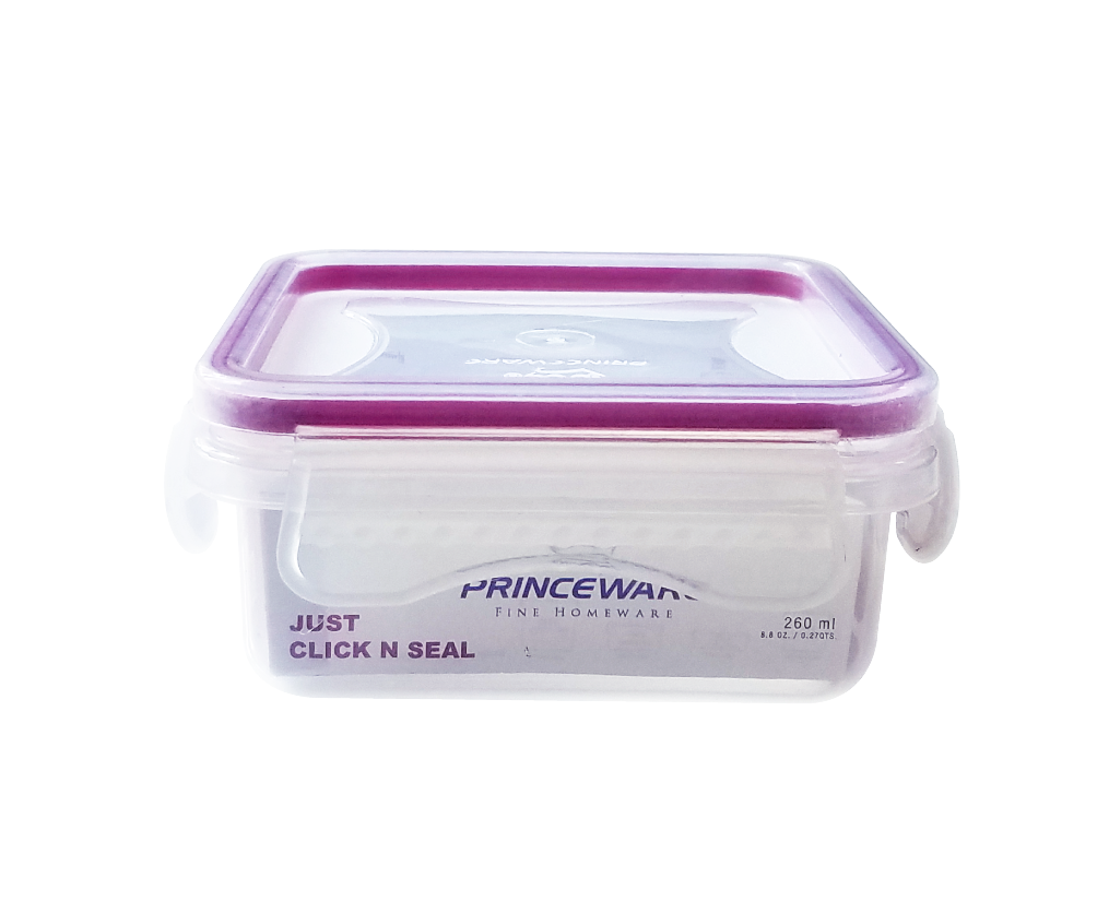 Click n Seal square food container 260 ml (105x105x47mm)