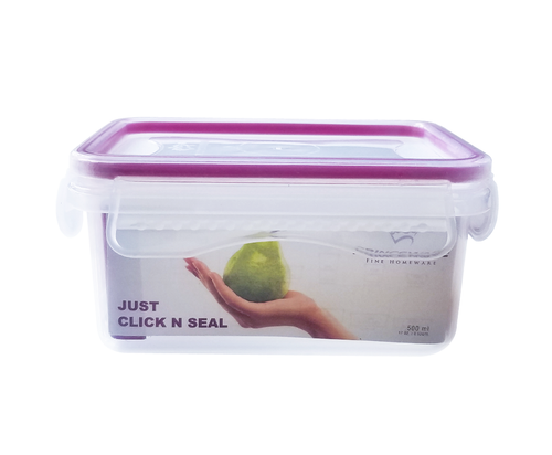 Click n Seal square food container 620 ml (132x132x61mm)