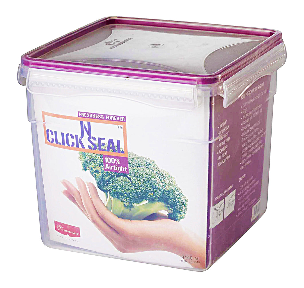 Click n Seal square food container4100 ml (186x186x89mm)