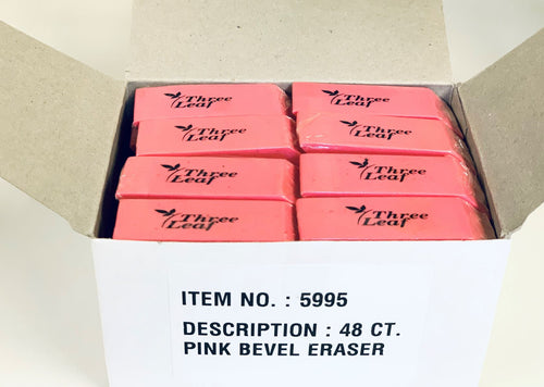 48 CT. PINK BEVEL ERASER