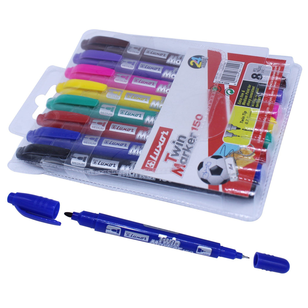 TWIN MARKER MULTICOLOR (8PK POUCH)