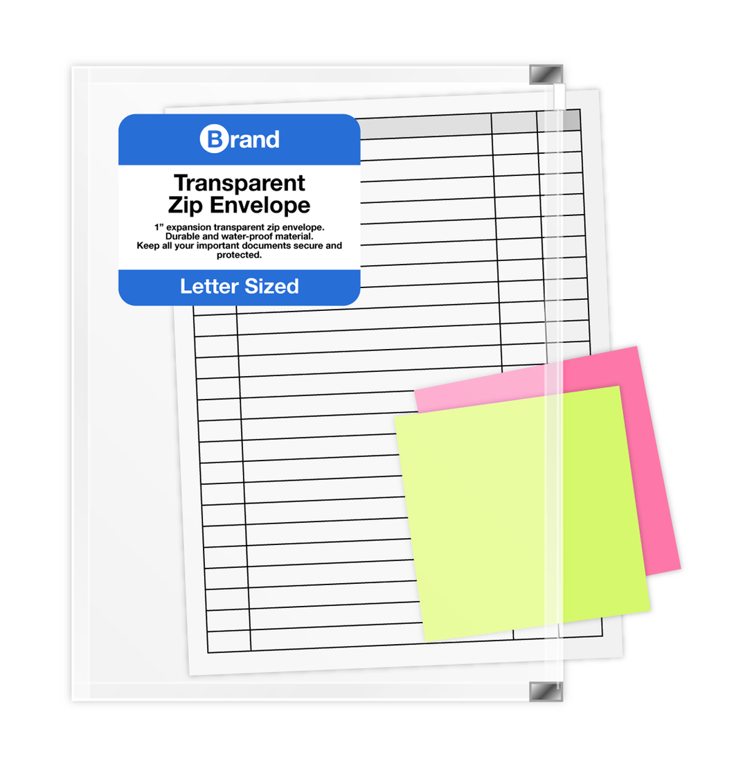 Clear Letter Size Zip Envelope