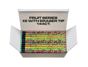 Fruit Series 144 ct, #2 Recycled paper Pencils with eraser tip