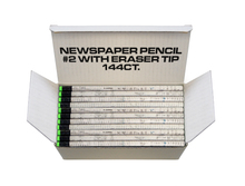 Load image into Gallery viewer, Newspaper Pencils 144 ct, #2 Recycled paper Pencils with eraser tip