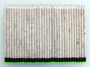 Newspaper Pencils 144 ct, #2 Recycled paper Pencils with eraser tip