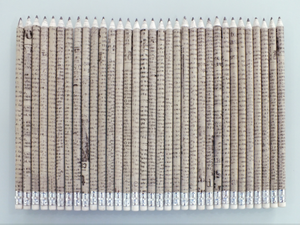 Varnish Coated newspaper Pencils 144 ct, #2 Recycled paper Pencils with eraser tip