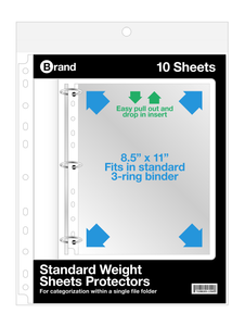 Standard Weight Top Loading Sheet Protectors (10/Pack)